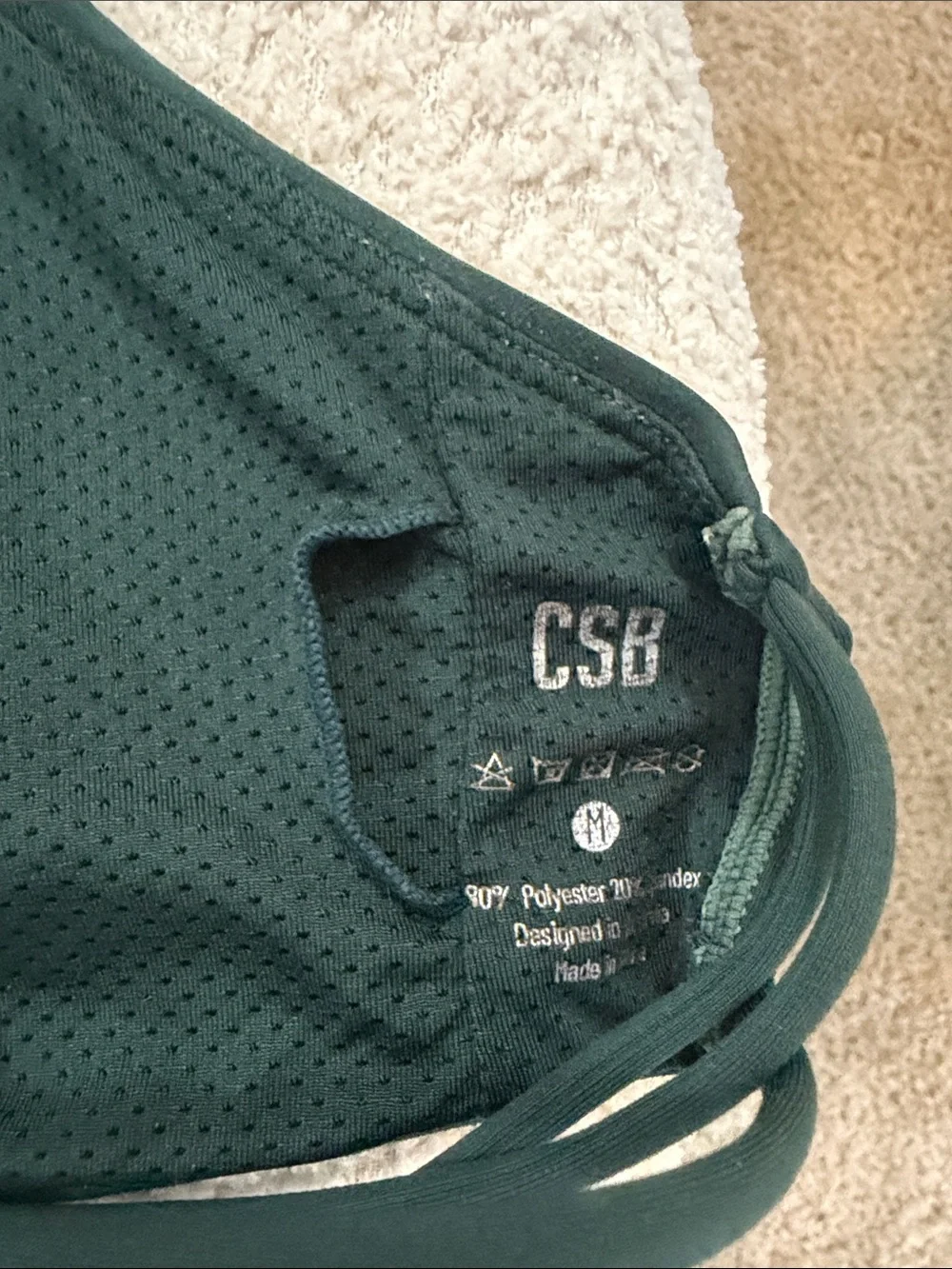 Crop Shop Boutique Dark Green cross back sports bra. Perfect condition. - Picture 4 of 5